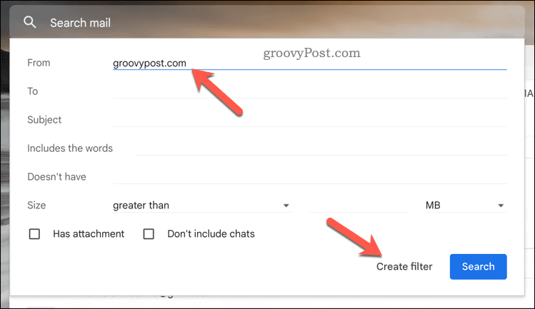 Gmail szűrő létrehozása