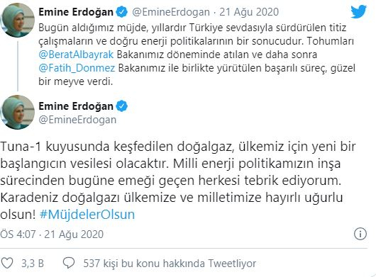 Emine Erdogan megosztása