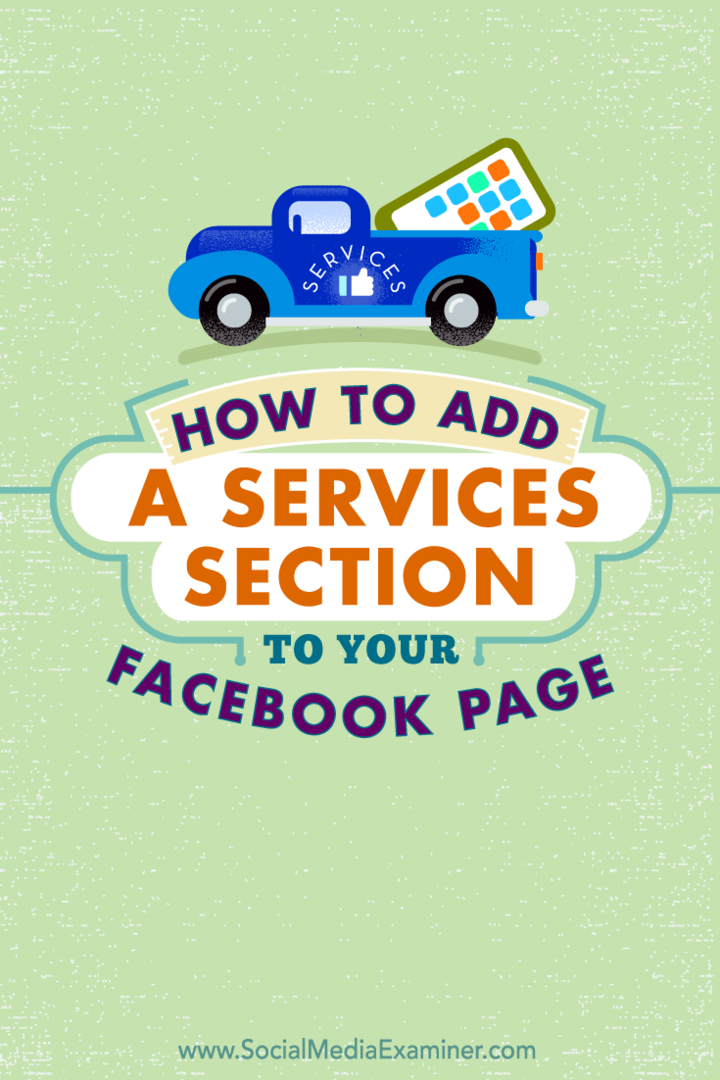 add hozzá a facebook oldal szolgáltatásokat