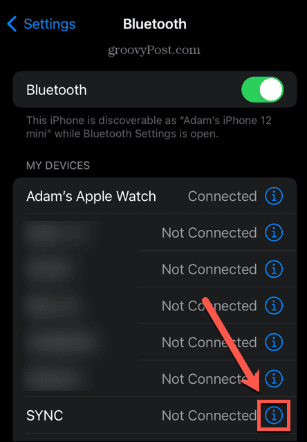 iphone bluetooth info