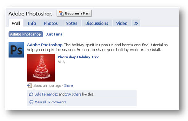 Adobe Photoshop facebook rajongói oldal