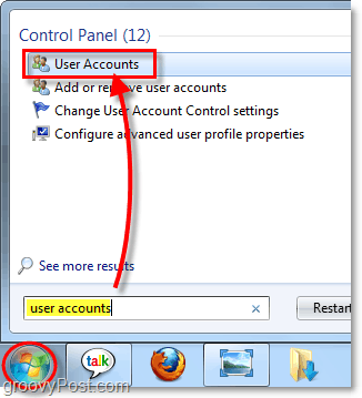 felhasználói fiókok elérése a Windows 7 rendszerben