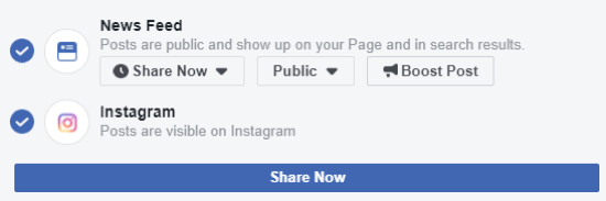 Hogyan kereszthelyezhet az Instagramra a Facebookról az asztali számítógépen, 1. lépés, győződjön meg arról, hogy az Instagramba posztolhat a Facebookról