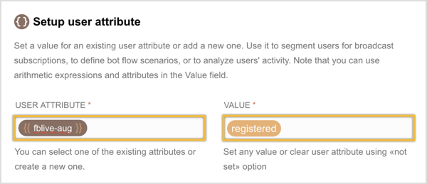 Hozzon létre egy új felhasználói attribútumot, és adjon meg egy értéket hozzá.