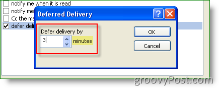 Outlook szabály - Állítsa be a szállítási idő elhalasztását