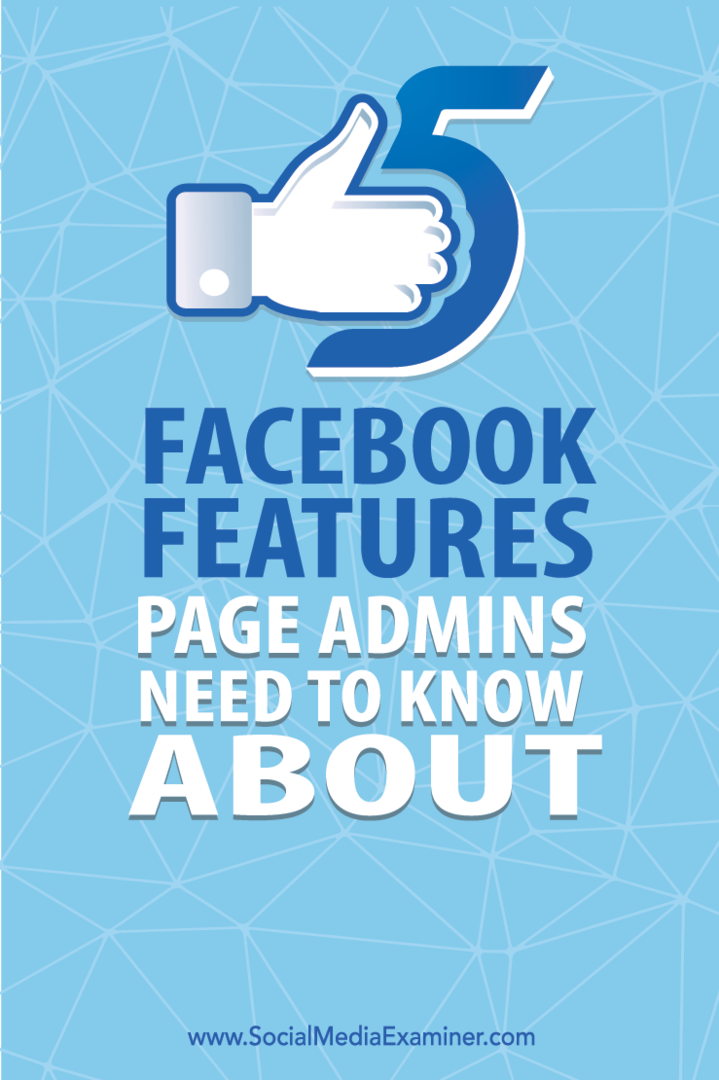 öt facebook funkció az oldaladminisztrátorok számára