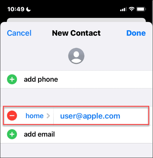 Apple ID a Névjegyzékben