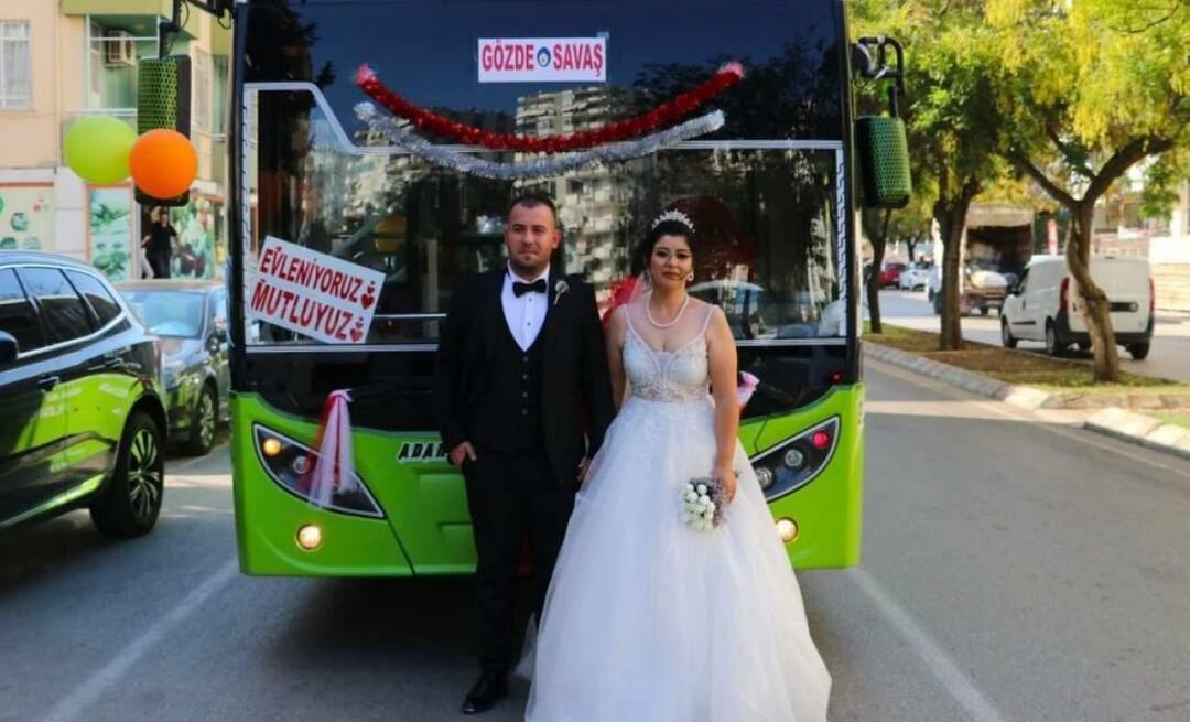 Az általa használt buszból menyasszonyi autó lett! A házaspár együtt városnézést tett