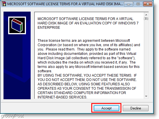 Windows 7 VHD telepítési licenc