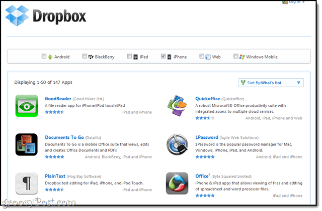 dropbox alkalmazások mobil API-hoz