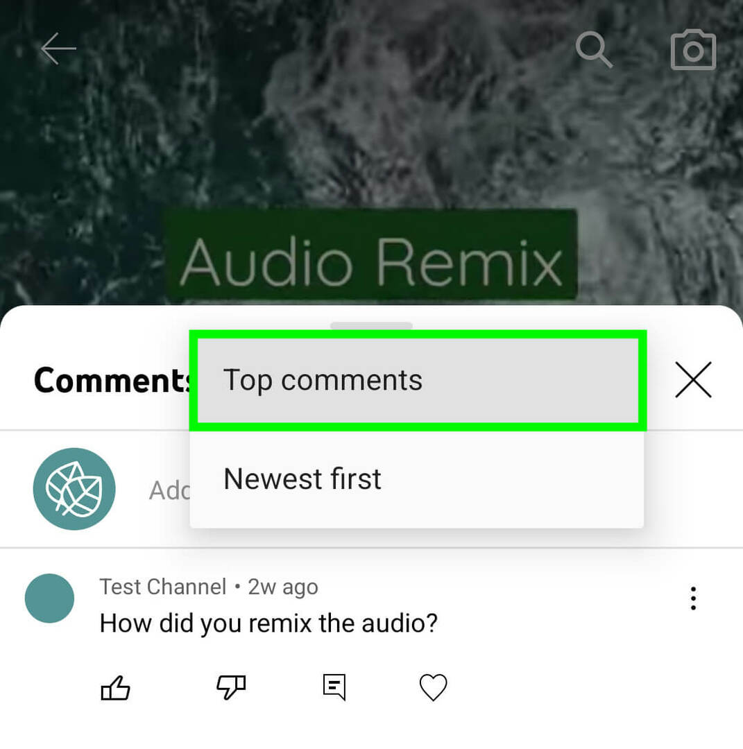 hogyan maximalizálhatják a marketingszakemberek a rövidnadrágokat a kommentelés-funkció kijelölése a legnépszerűbb-comments-youtube-mobile-app-library-tab-select-your-videos-sort-by-top-comments-example-13
