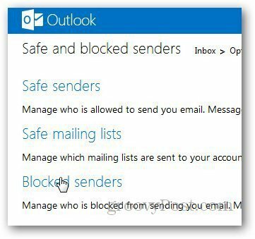 Az Outlook blokkolt listája 3