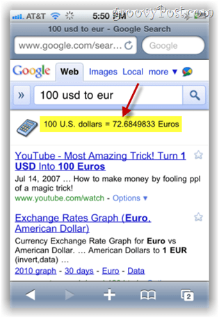 google.com keresési valuta konverter az iphone mobilon