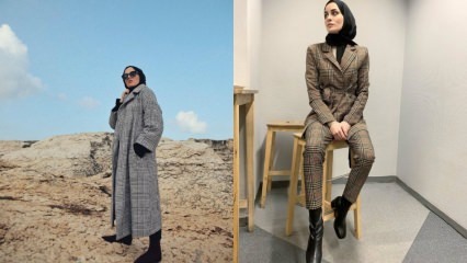 Újévi kockás hidzsáb ruházati modellek