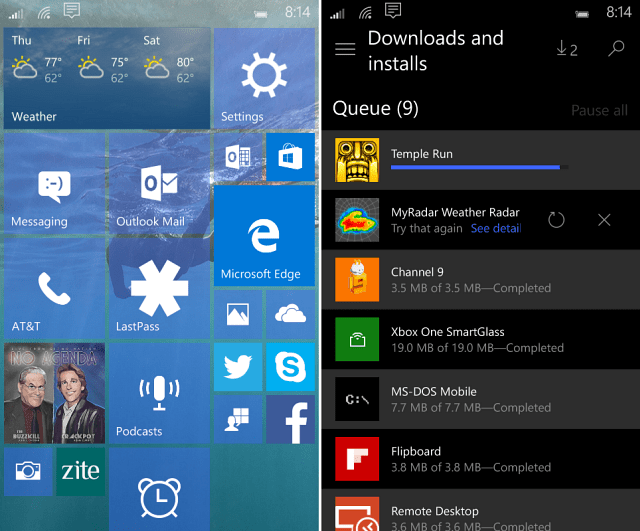 A Windows 10 Mobile Build 10149 új szolgáltatások vizuális áttekintése