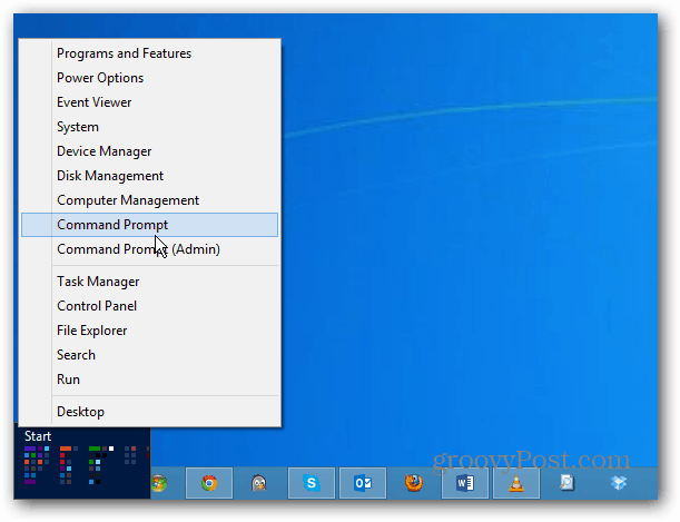 Windows 8 Power Menu