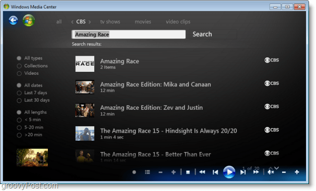 Windows 7 Media Center - hogyan válasszuk ki kedvenc műsorainkat