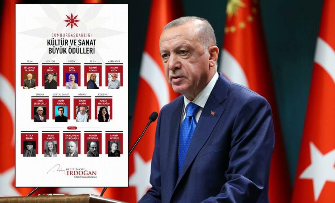 Erdoğan köztársasági elnök megosztotta a 2023-as Elnöki Kulturális és Művészeti Nagydíj nyerteseit