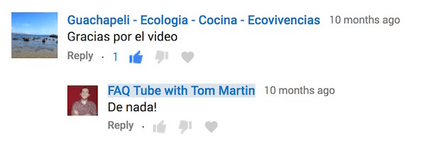 Válaszolj a YouTube megjegyzéseire a hozzászóló nyelvén.