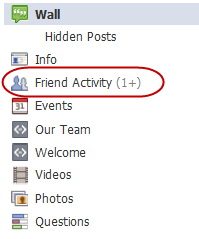 facebook oldal barát tevékenysége