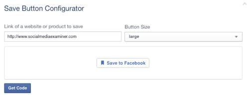 A facebook mentés gomb URL-re van állítva