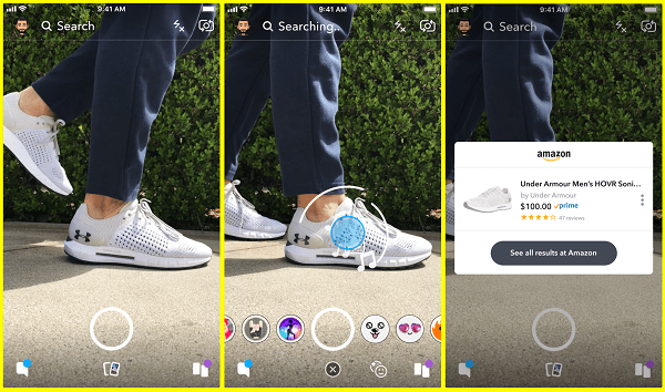 A Snapchat egy új módszert tesztel a termékek keresésére az Amazon-on, közvetlenül a Snapchat kamerájából.