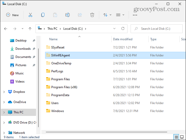 Hiden mappák helyi C meghajtó Windows 11
