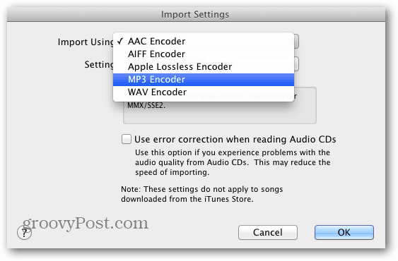 Az iTunes használatával konvertálhatja a veszteségmentes zenefájlokat AAC vagy MP3 formátumra
