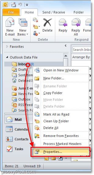 módosítsa az egyes Outlook 2010 mappák autoarchiválási funkcióit