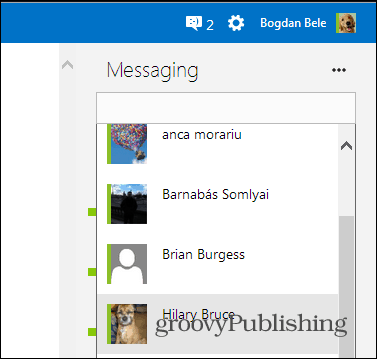 A Skype HD Outlook telepített beépülő modul chat-keresése