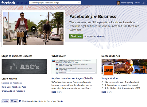 facebook for business oldal