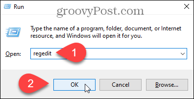 Nyissa meg a Windows Rendszerleíróadatbázis-szerkesztőt
