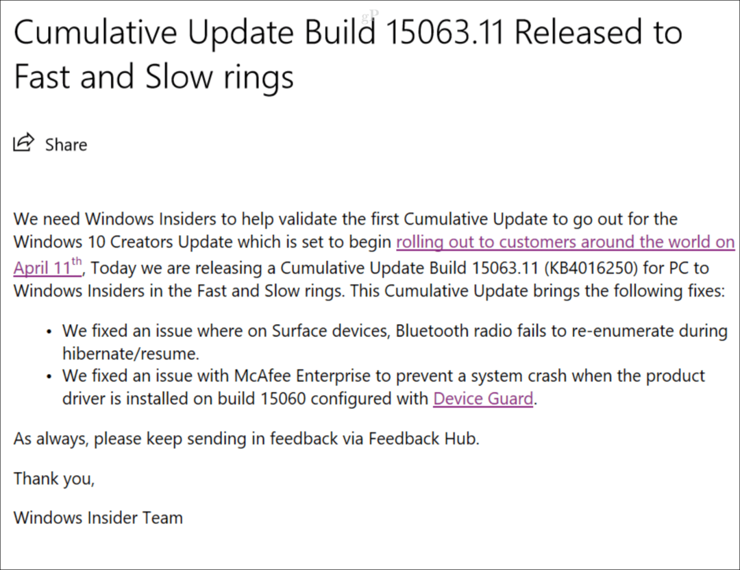 Megjelent a Windows 10 alkotóinak első összesített frissítése
