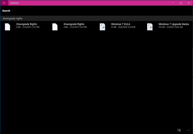 A OneDrive alkalmazás ablakai 10 6