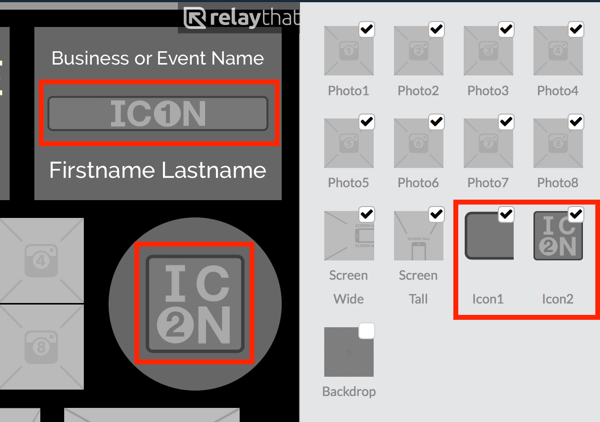 Töltse fel logóját az Icon1 vagy az Icon2 indexképre a RelayThat alkalmazásban.