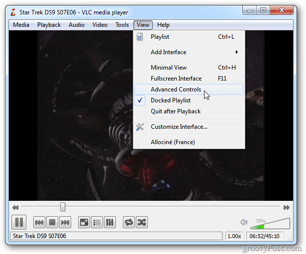 Készítsen képernyőképet a VLC Media Player alkalmazásban