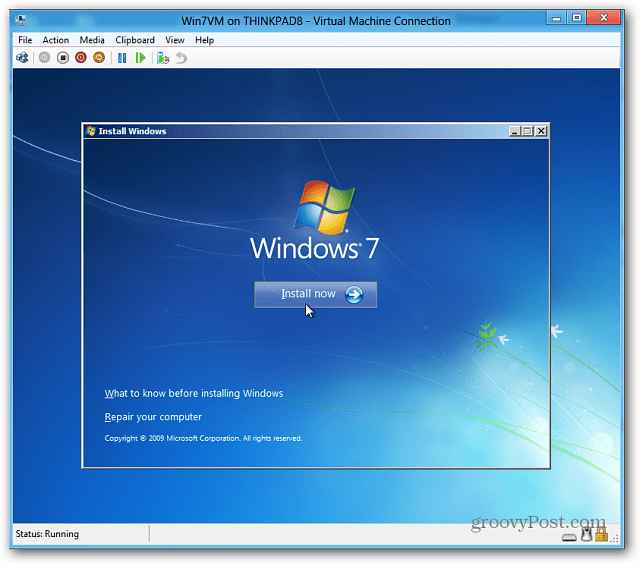 telepítse a Windows 7 programot