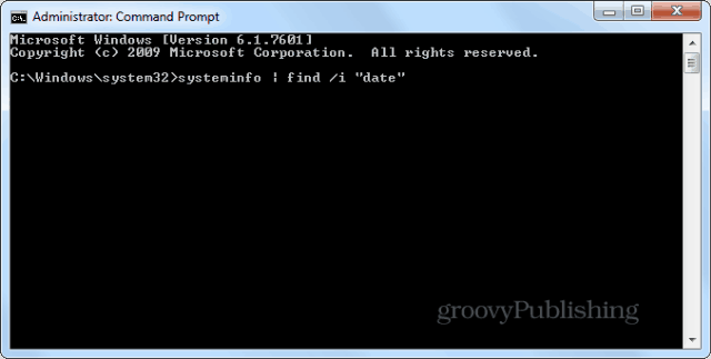 A Windows telepítési dátuma cmd prompt systeminfo