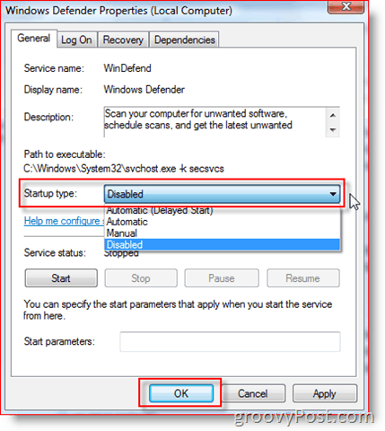 A Windows Defender szolgáltatás letiltása Windows Server 2008 vagy Vista rendszeren:: groovyPost.com