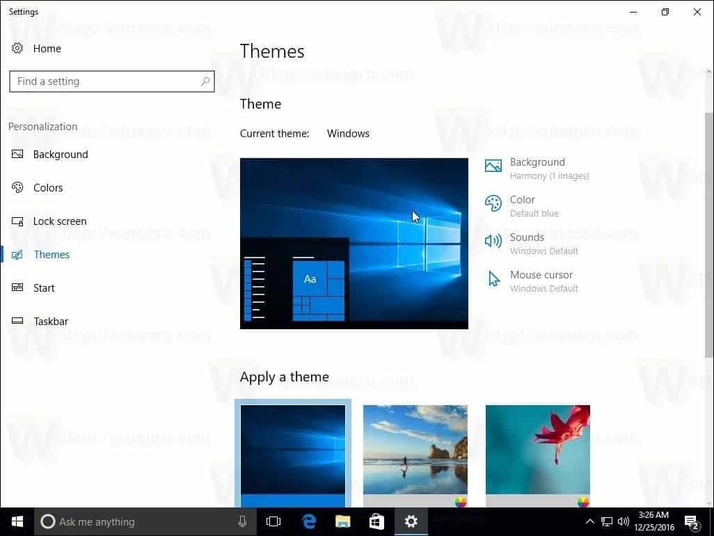 Témák A Windows 10 alkotói frissítik az 1703-at