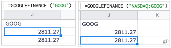 Részvények nyomon követése a Google Táblázatokban a tőzsdével és anélkül