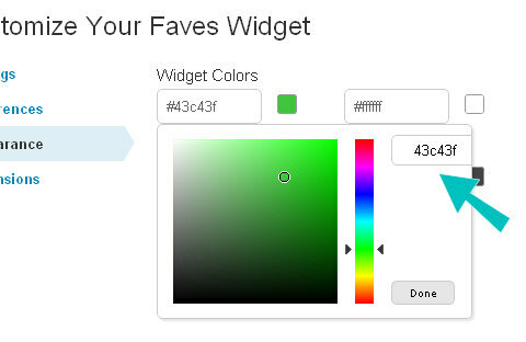 widget appeance colorpicker