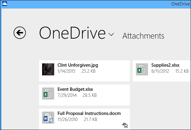 Az Outlook.com mellékleteinek mentése a OneDrive Official Today alkalmazásba