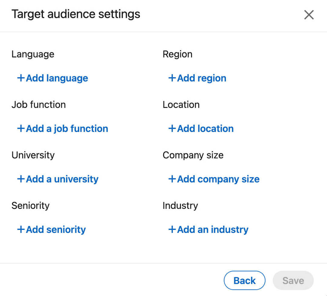 linkedin-company-page-engagement-features-how-to-share-content-as-page-target-audience-settings-3. lépés