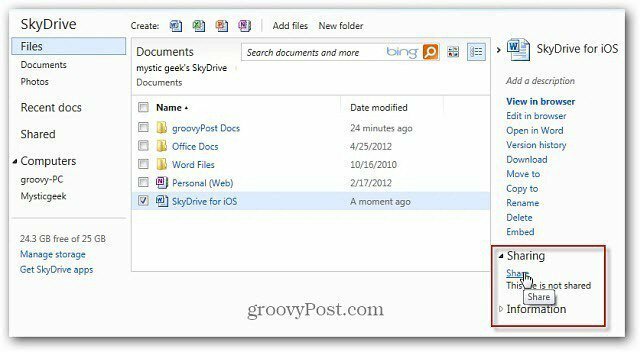 Ossza meg a SkyDrive fájlokat rövidített URL-vel