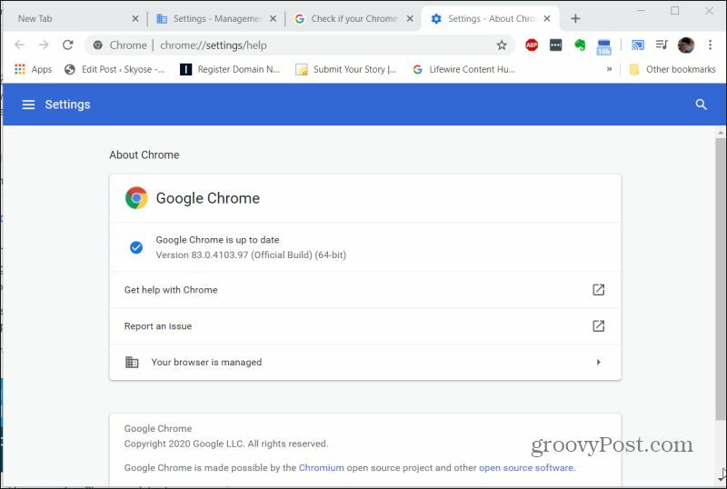 google chrome frissítve