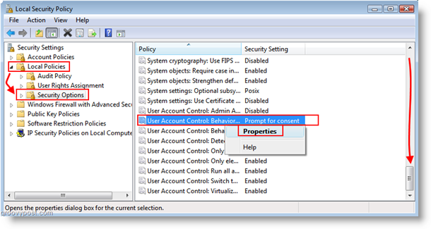 Állítsa be a felhasználói fiókok viselkedését a felhasználói fiókok vezérléséhez (UAC) Windows Vista