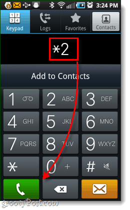 tárcsázza a * 2 gombot, hogy hozzáférhessen az Android telefon sprint központjához