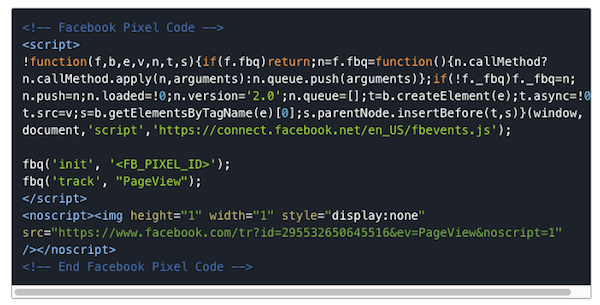 A Facebook inicializálási képpontjának aktiválódnia kell minden egyéni kód előtt.