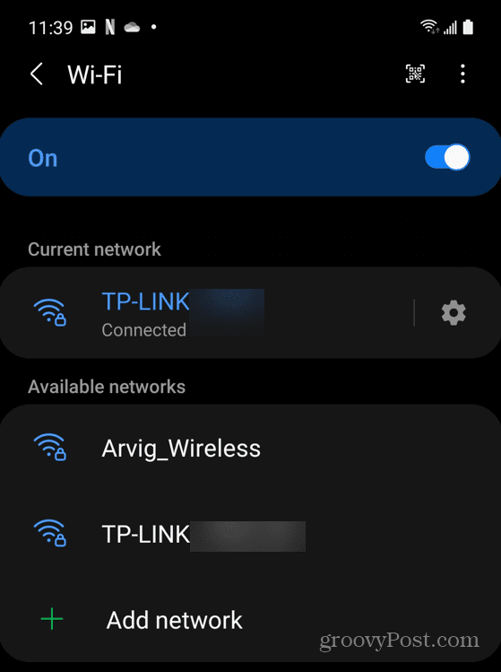Wi-Fi hálózati kapcsolat